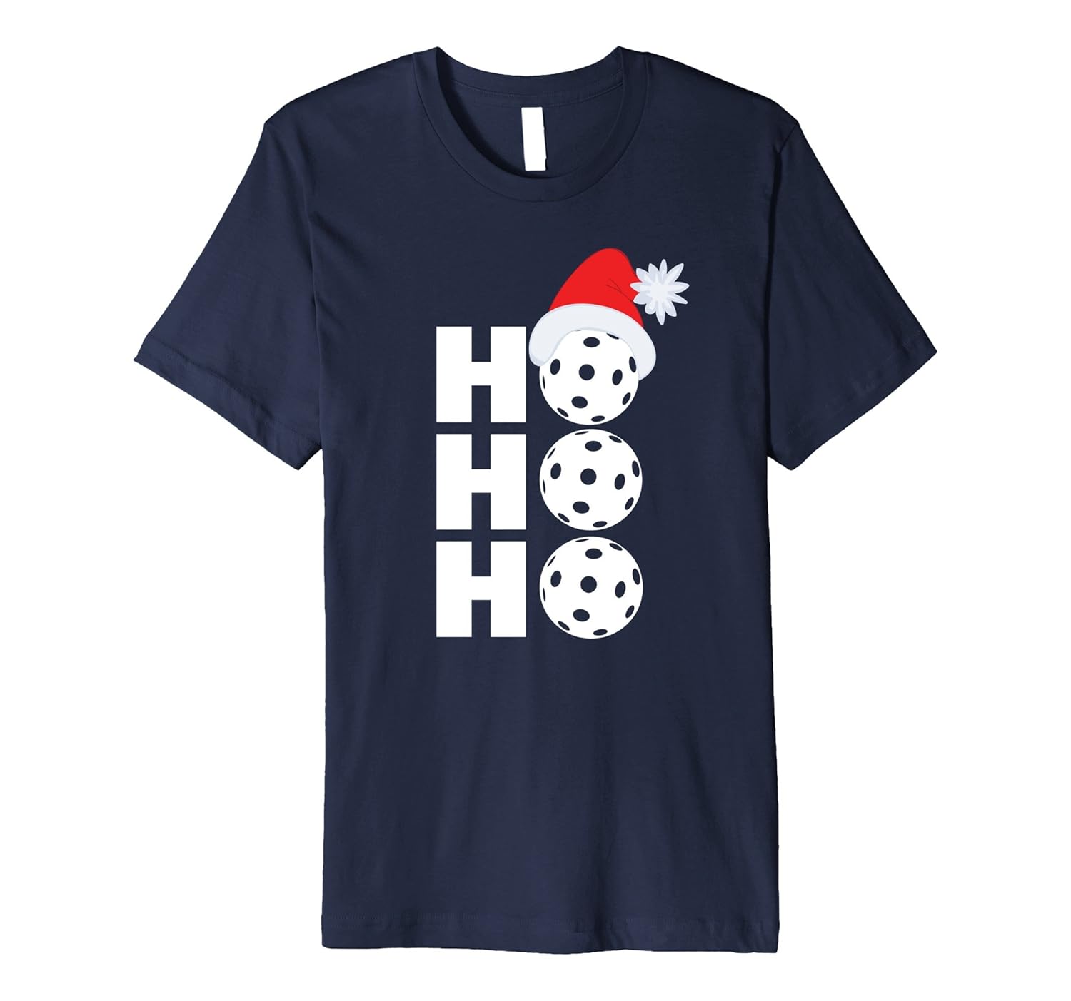 Pickleball Ho Ho Ho Santa Hat Christmas Premium T-Shirt-ANZ