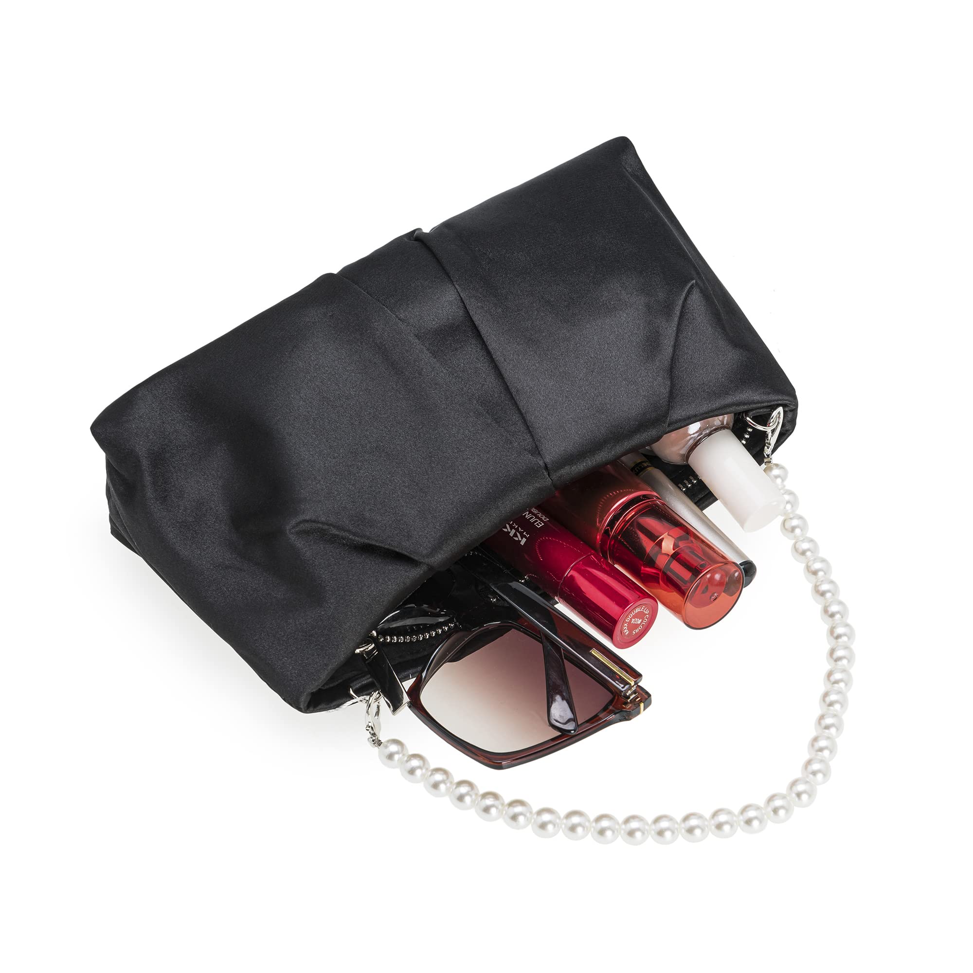 CHARMING TAILOR Evening Bag Women Wedding Party Handbag Small Dressy Formal Purse Pleated Satin Clutch