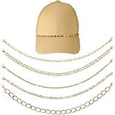 5pcs Trucker Hat Chains, 5 Styles Detachable Baseball Cap Chains Charms Decorations Stylish Hat Decorative Jewelry Accessories Suitable for Women Men