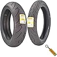 Pirelli Diablo Rosso II Tire Set with Keychain: 120/70 ZR 17 M/C (58W) TL (K) Front & 180/55 ZR 17 M/C (73W) TL Rear Motorcycle Tires- Sport Performance for Road Use