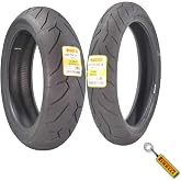 Pirelli Diablo Rosso II Motorcycle Tire Set 120/70 ZR17 &amp; 180/55 ZR17 | Complete tire set: 120/70 ZR 17 front, 180/55 ZR 17 rear. Sport performance for road use. Includes keychain.