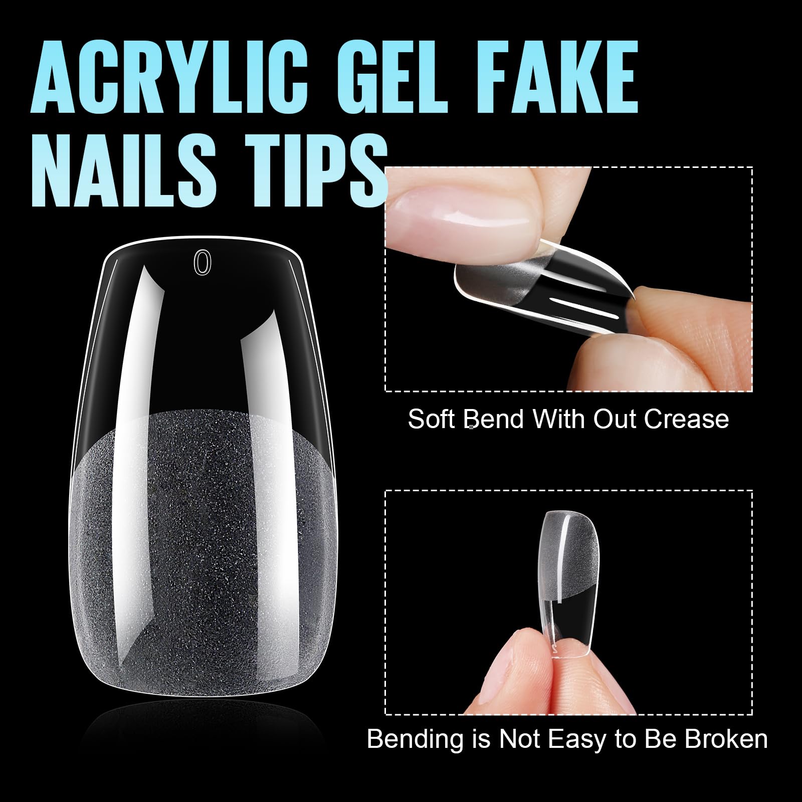 TOMICCA Medium Coffin Nail Tips, 360Pcs Half Matte Gel Nails, 15 Sizes Nail Extension Tips Set, Full Cover Pre Shaped Fake Nails for Beginner and Professional DIY Nail Salon - Image 3