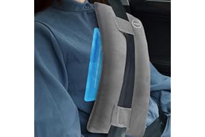 MIAOKE Seatbelt Pillow, Mastectomy Gifts with Pocket Comfort for Ice Heat Packs, Heart Surgery Recovery Gifts Mastectomy Recovery Kit/Gray