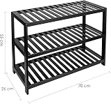 Vencier Bamboo Shoe Rack Natural 3 Tier Easy Assembly Large Capacity view 3