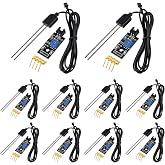 D-FLIFE Soil Moisture Sensor, Icstation Humidity Detector, with Corrosion Resistant Probe, Digital Analog Signal Output for Arduino Raspberry Pi Garden Automatic Watering System (10Sets)