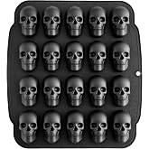 NiHome 20 Cavities Silicone Skull Mold for Baking Chocolates Making, Black | 3D Skull Mold for Cakes, Ice Cubes, Halloween Silicone Molds, Food-Grade Nonstick Pan for Party, Oven Freezer Dishwasher Safe