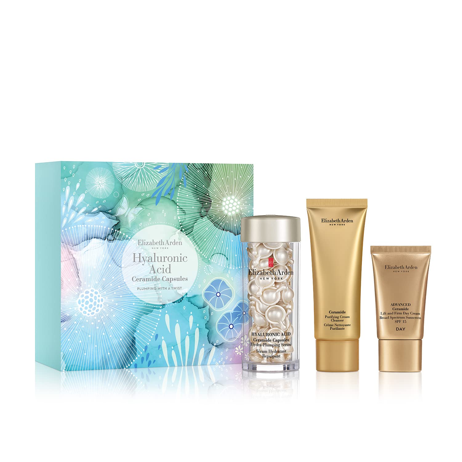 Elizabeth Arden PLUMPING WITH A TWIST Hyaluronic Acid Ceramide Capsules 60-piece Gift Set (Worth £111.60) skincare gifting for women