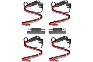 4 Pack SAE Extension Cable, BERLAT 14Awg 30Cm Automotive Dc Power Extension for Solar Battery Connection and Transfer, and Automotive Batteries Transfer etc-with Protective Cover