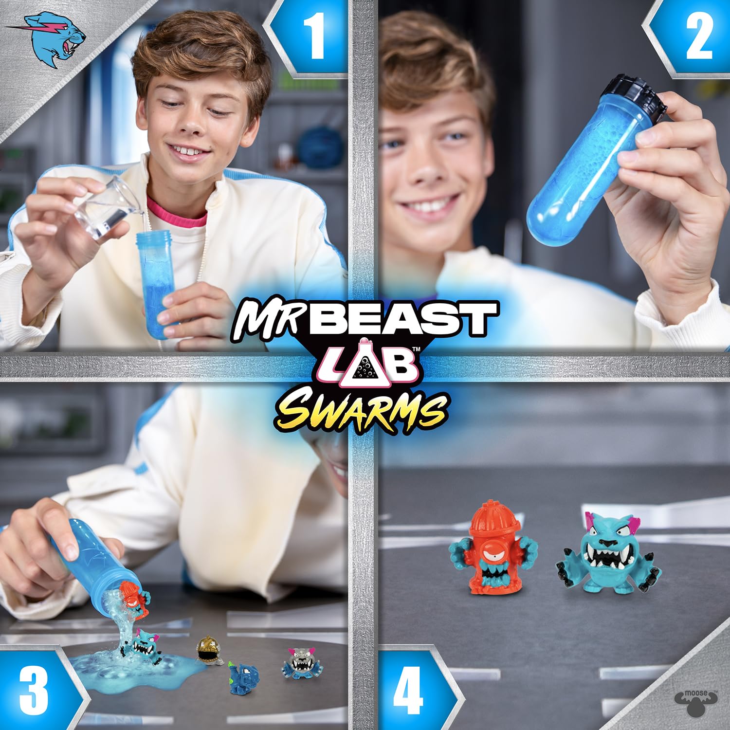 MrBeast Lab Swarms Lab Pack, Experiment by Adding Water, Shaking Test Tube & Revealing 5 PK of 1