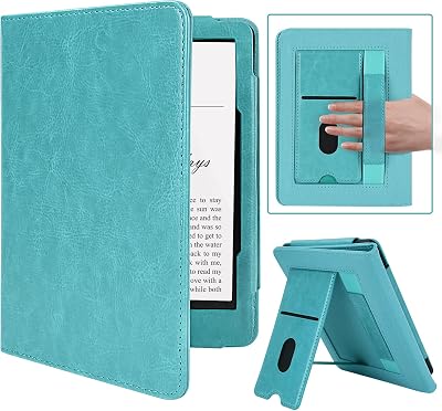MMK Kindle Paperwhite Case 7/6.8 inch Premium PU Leather Smart Cover Lake Blue