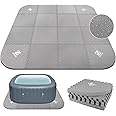 ZOMOFEW 1/2" Thickness 85IN Hot Tub Mat for Inflatable Tub,Hot Tub Pad Foundation, Upgraded Thickened Eva Foam Padding for Outdoor Hot Tubs (Square-Shaped)