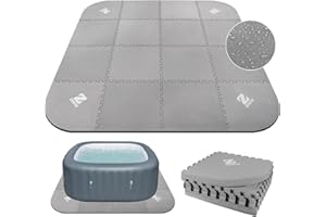 ZOMOFEW 1/2" Thickness 85IN Hot Tub Mat for Inflatable Tub,Hot Tub Pad Foundation, Upgraded Thickened Eva Foam Padding for Outdoor Hot Tubs (Square-Shaped)