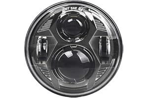 LUSGWUFAD 5-3/4 5.75 Motorcycle LED Headlight for Harley Davidson Dyna Street Bob Iron 883 Sportster Super Wide Glide Low Rider Night Rod Softail Custom Indian Scout Triumph Headlamp-Black