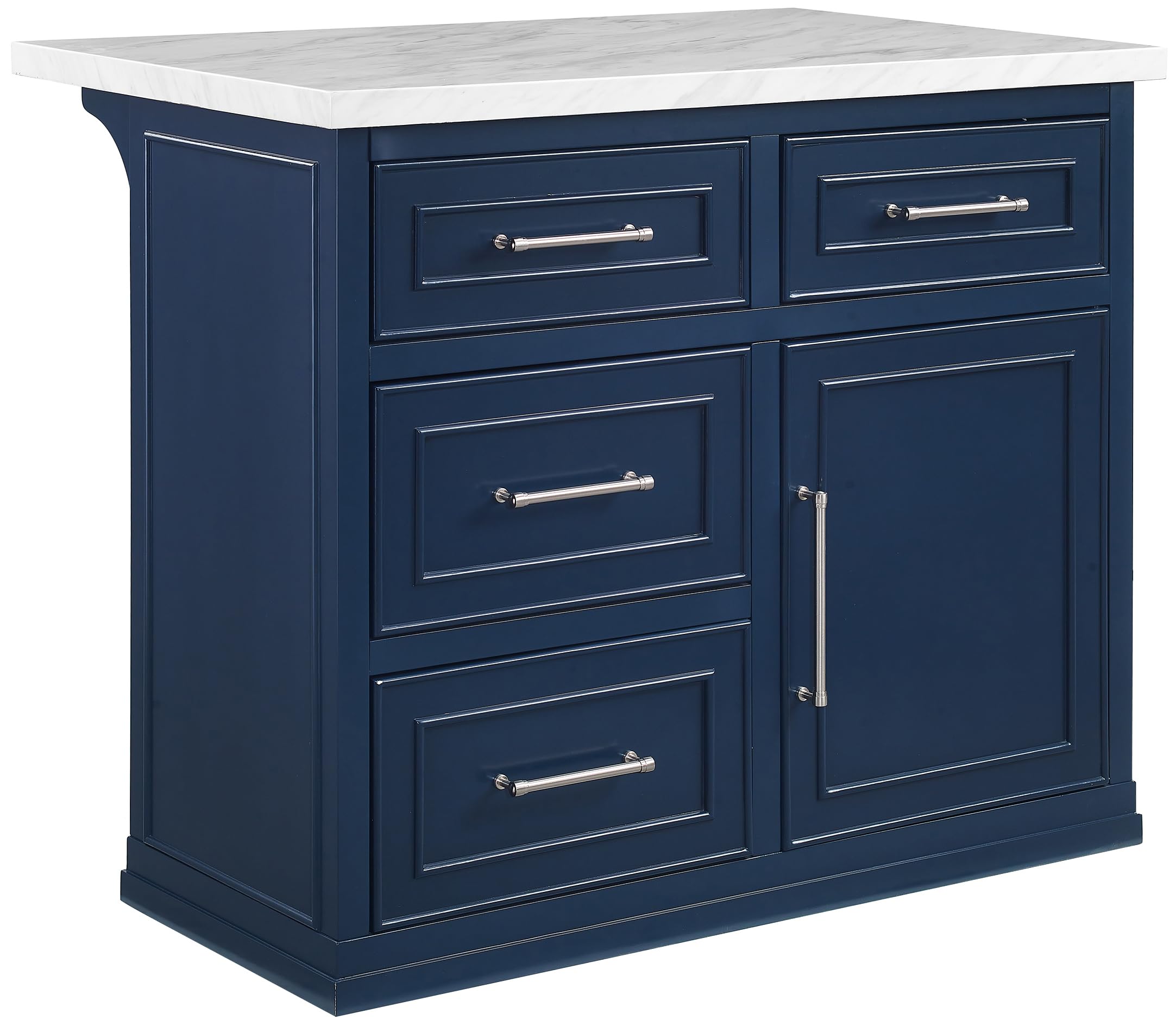 Photo 1 of ** SOLD AS IS NO REFUND/RETURN** SEE COMMENTS
Crosley Furniture Cutler Faux Marble Top Kitchen Island with Storage, Breakfast Bar, Microwave Stand, Navy