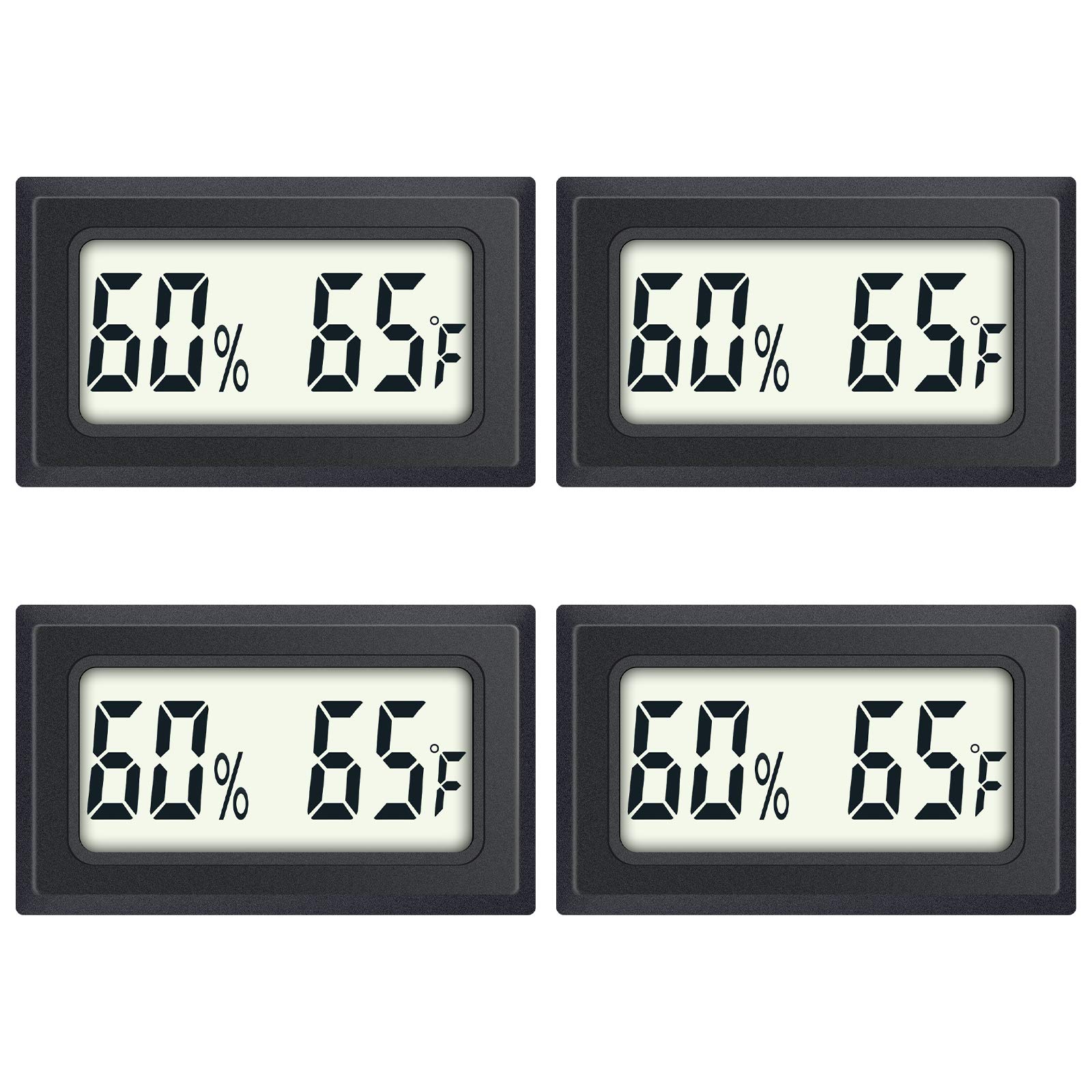 Photo 1 of Reptile Thermometer 4-Pack Mini Digital Humidity Temperature Meters Gauge Indoor Hygrometer Thermometer AikTryee wiht ? for Humidors Greenhouse Garden Cellar Closet Guitar Case