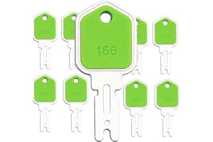 LA MACAZA 166 Equipment Ignition Key Pack of 9, Hyster Forklift Key Hyster Heavy Equipment Keys Compatible for Yale Komatsu Crown Gehl GraDall