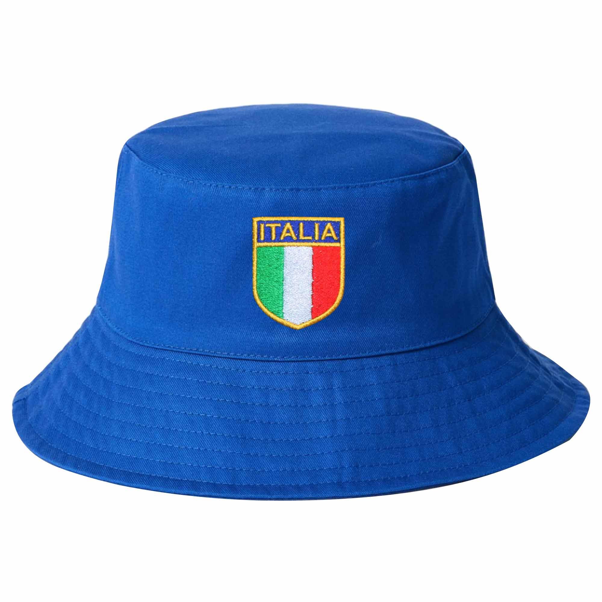 GIFTS 4 ALL Italy Fans Bucket Hat, Italy Fans Sun Hat, Italia Football & Sports Bucket Hat, Italy Football & Sports Bucket Hat, Italy Flag Euros Bucket Hat Blue
