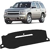 KUST Black Dash Cover for 2007-13 Chevy Chevrolet Silverado 1500 2500 3500 LTZ/Avalanche/GMC Sierra SLT Denali, 2007-14 Chevrolet Tahoe/Suburban/GMC Yukon XL (Only Fit One Glove Box Dashboard)