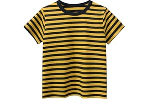 Boys Girls Striped T Shirts Toddler Kids Cotton Summer Tee Tops Breathable Athletic Short Sleeve Crewneck Clothes
