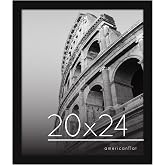 Americanflat 20x24 Poster Frame - Black Engineered Wood with Polished Plexiglass - Wide Picture Frame for Vertical or Horizon