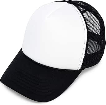 Two Tone Summer Mesh Cap In Black And White Trucker Hat At Amazon Men S Clothing Store Novelty Baseball Caps