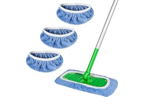 ZHAYAO 3 Pack Reusable Microfiber Mop Pads Compatible with Swiffer Sweeper, Wet and Dry Flat mop Cover, Washable Swiffer Pads for Surface/Hardwood Floor Cleaning (Mop is Not Included)