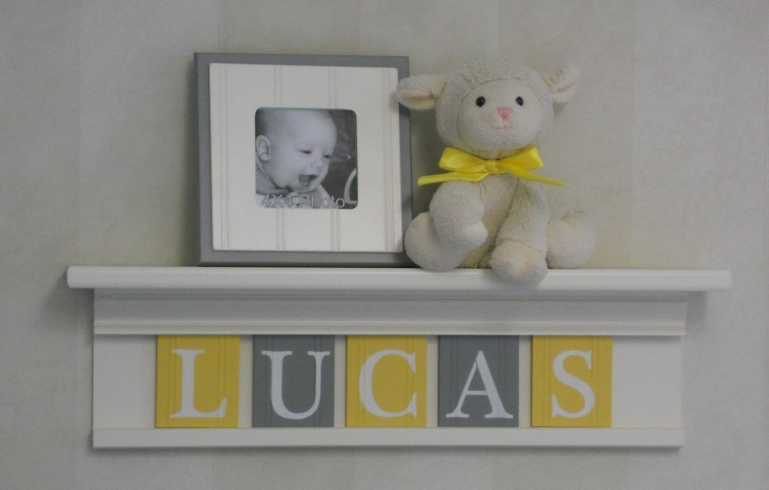 baby boy nursery shelves