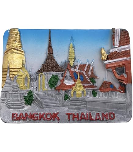 Aimant Frigo Bangkok Thaïlande - Photo PVC Rigide 7,8x5,2 Cm - Souvenir Voyage Décoration Réfrigérateur
