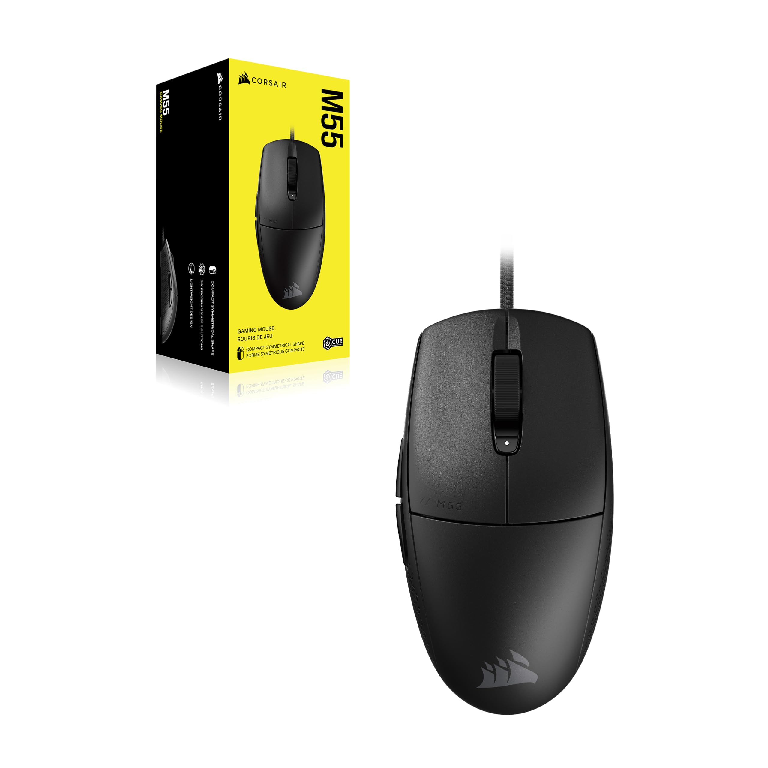 Corsair M55 Leichte FPS-Gaming-Maus mit Kabel – 16.000 DPI – Sechs Programmierbare Schaltflächen – Texturierte Seitengriffe – Schwarz 9
