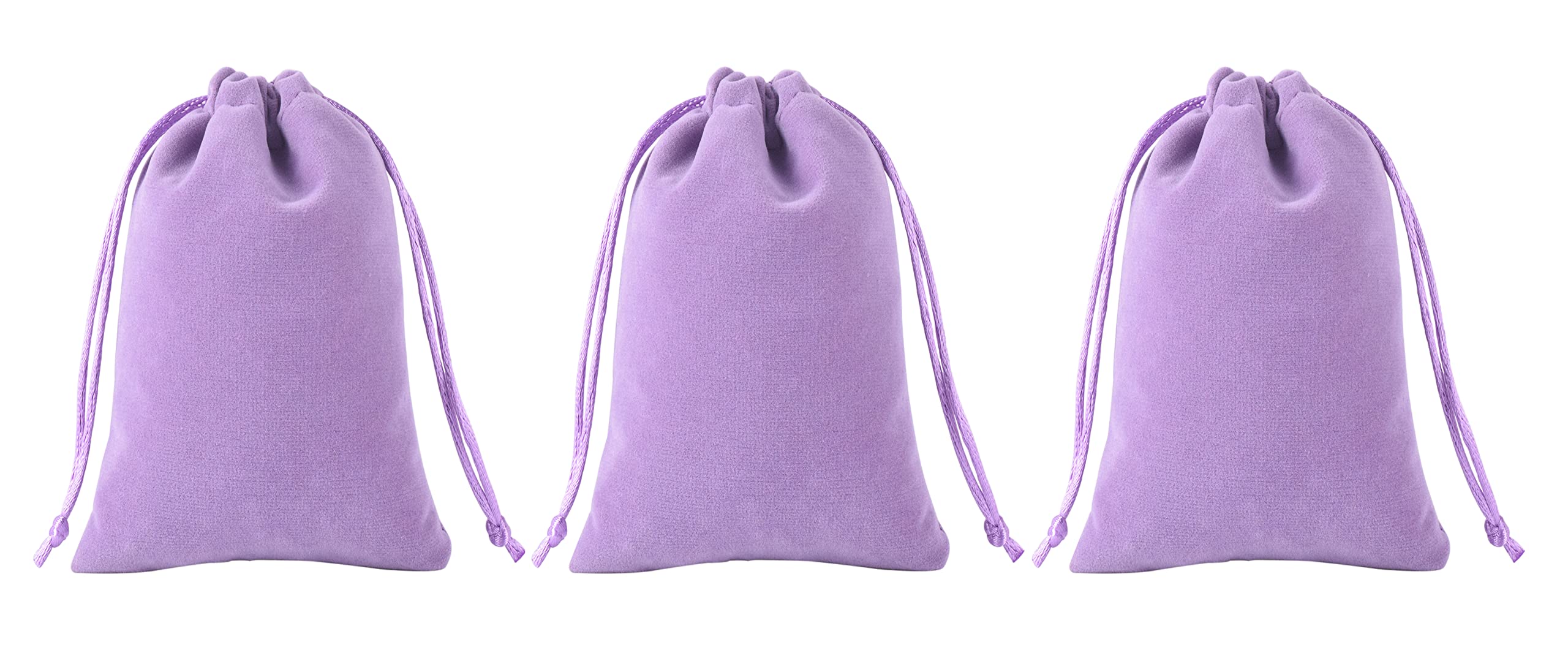 KONMAY 20pcs Small Velvet Drawstring Bags, 5.0x7.0cm Lavender Velevet Jewellery Pouches for Gifts, Party Favors