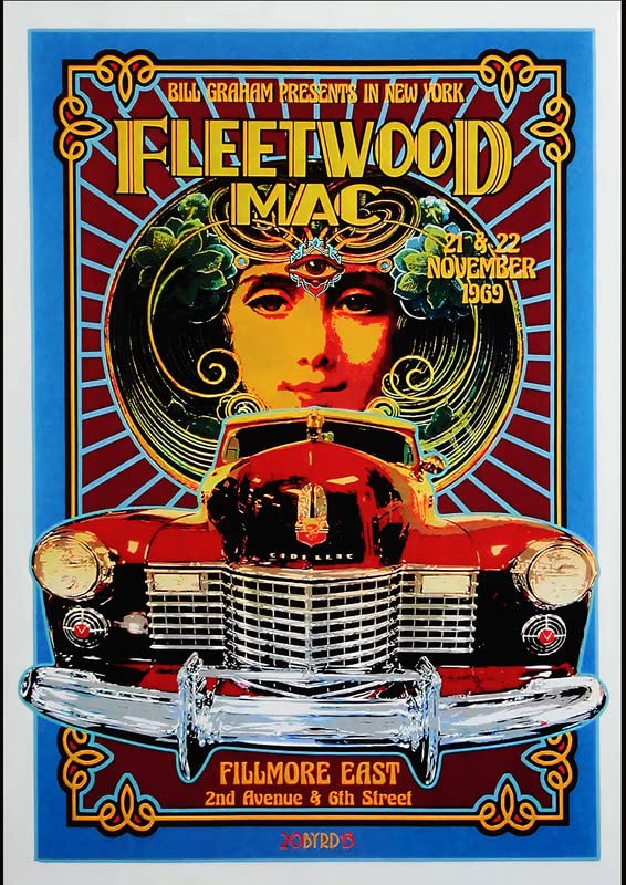 fleetwood mac Retro Vintage Rock Concert Gig Poster Wall Art A3