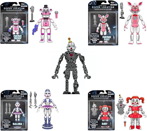 Amazon Co Jp Funko Five Nights At Freddy S Sister Location Funtime Freddy Ballora Baby Funtime Foxy Build Ennard 13 Cm Action Figures Set Toys