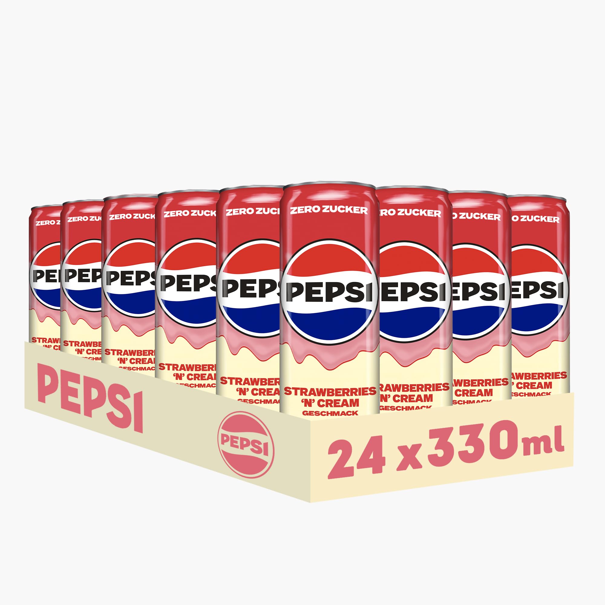Pepsi Zero Zucker Strawberry 'n' Cream Geschmack in der Dose, Einweg (24x0,33l) 4