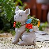 Goodeco Solar Garden Dog Statue with Succulent 7 LED Lights 19.5cm view 6