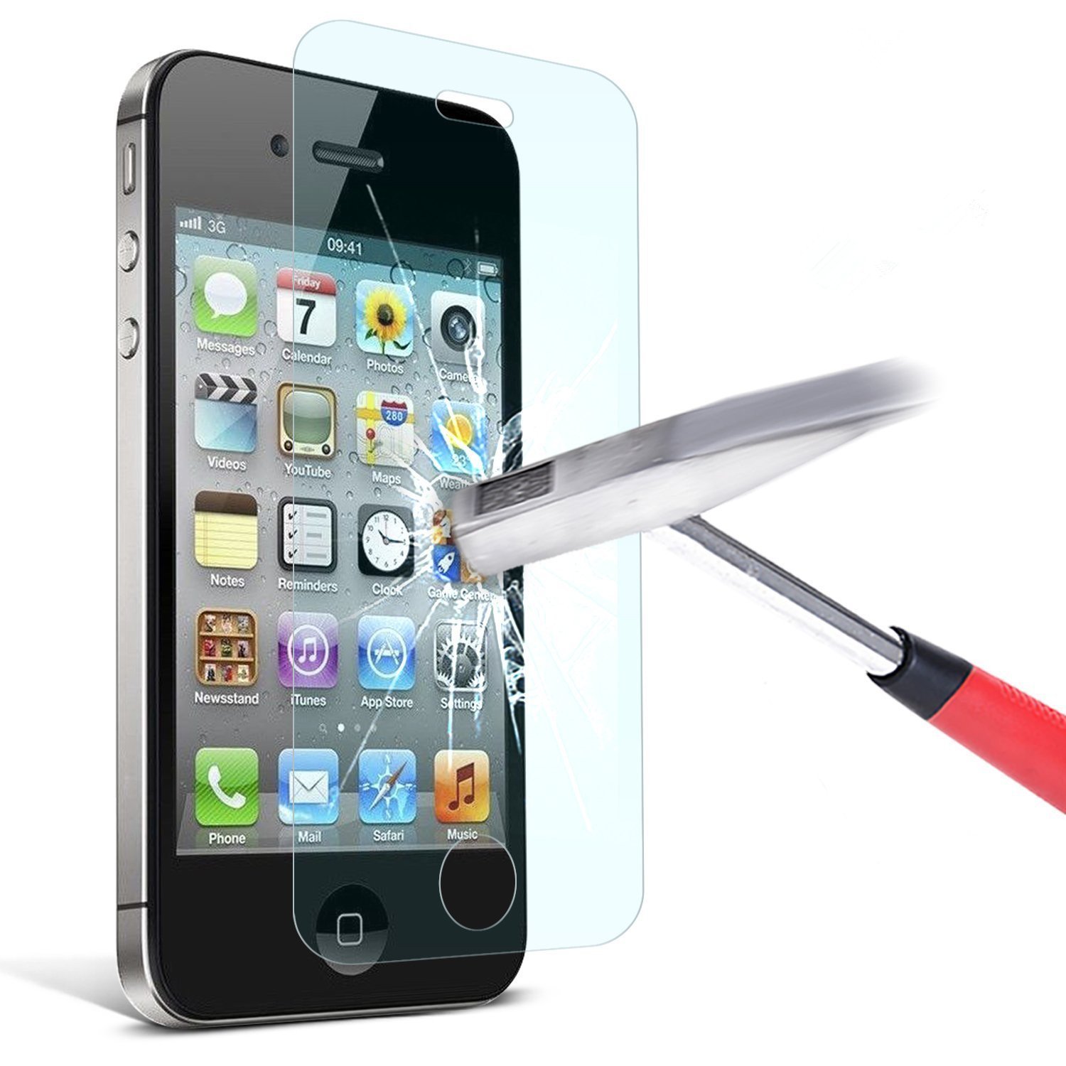 Amazon.com: TANTEK Tempered Glass Screen Protector for Apple iPhone 4/4S,  Clear, 2 Pack: Cell Phones & Accessories