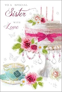 Sister Flowers Birthday Card Jj8368 Amazon Co Uk Office Products