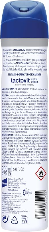 Lactovit - desodorizante extra eficaz com microcápsulas protect, 0% álcool, anti-irritação e eficácia 48h — foto 2 de 7