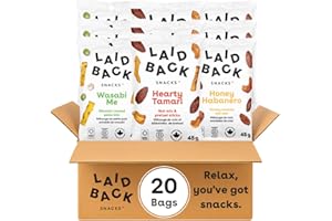 Laid Back Snacks | Dry Roasted Mini Bag Savoury Snack Mix - 20 x 45g – Healthy Snack, Party & Family Snacks