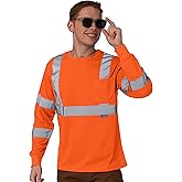 A-SAFETY Safety Shirt,High Visibility Work T Shirt Long Short Sleeve Class 3 (XS-6XL)