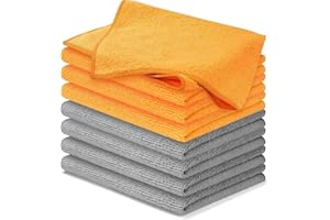 USANOOKS Microfiber Cleaning Cloth - 8 Pcs 12"x11" - High Performance - 1200 Washes, Ultra Absorbent Towels Weave Grime & Liquid for Streak-Free Mirror (Pack of 8)