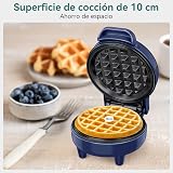 SNAILAR Mini Waffle Maker 550W Blue Non Stick Cool Touch Compact view 3
