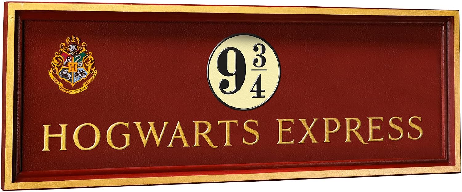 The Noble Collection Harry Potter Platform 9 3/4 Sign, 23in (58cm) Wooden Hogwarts Express Plaque