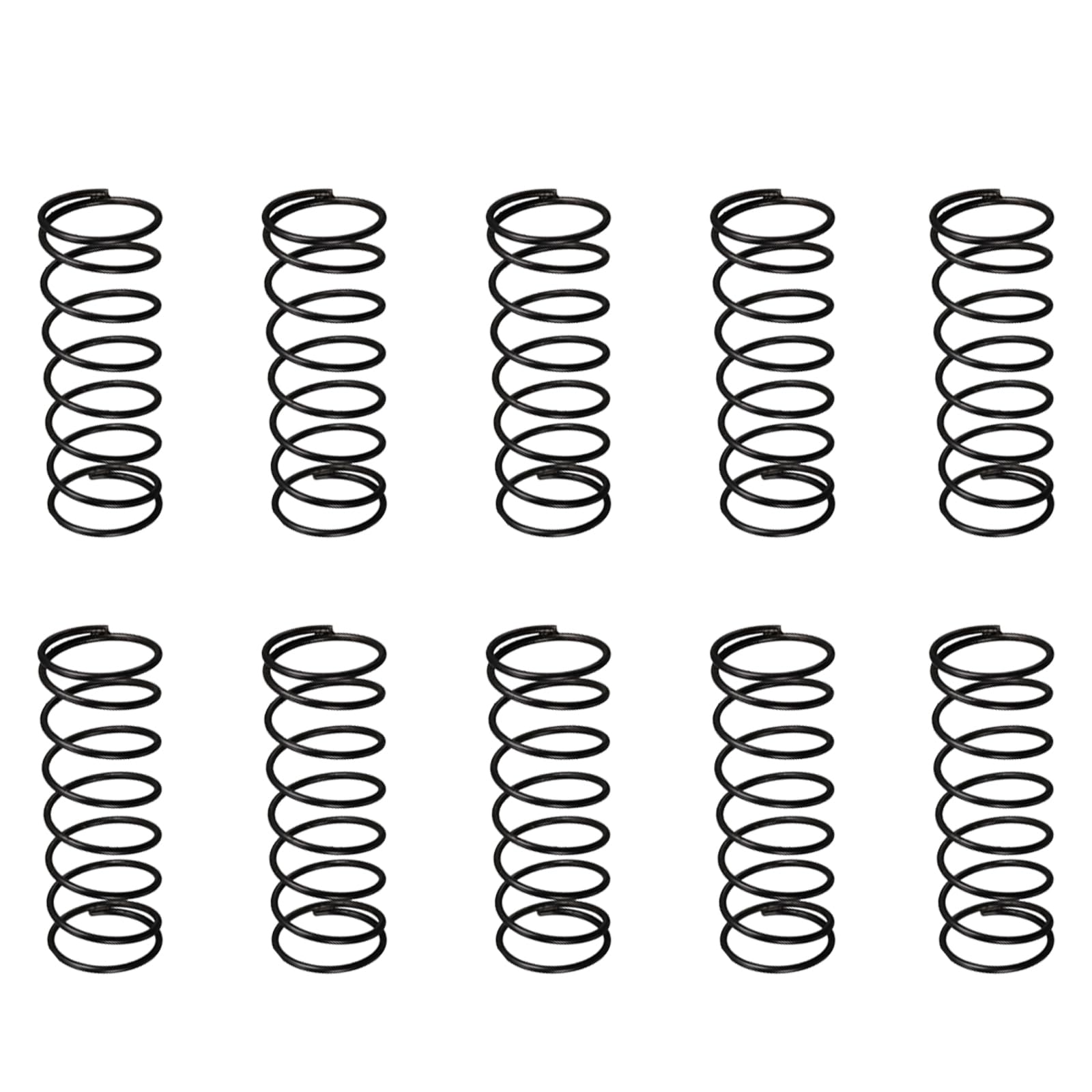DTGN 1.2x18x50mm(DxODxL) Compression Spring - 10Pack - Good for Machinery - Spring Steel Extension Spring - Black