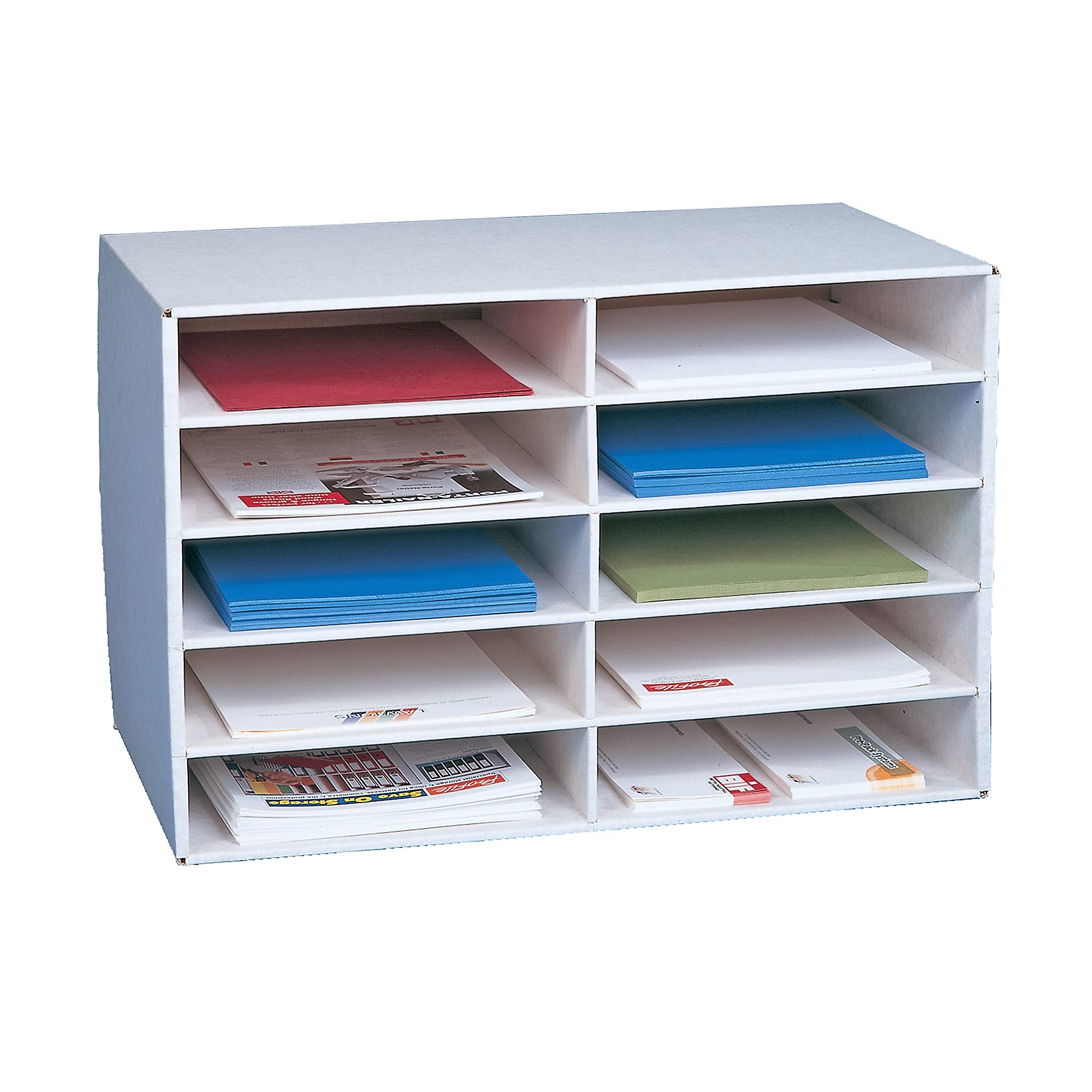 Literature Sorter Drawers Pack of 4, Corrugated Fibre Board, White, One Size