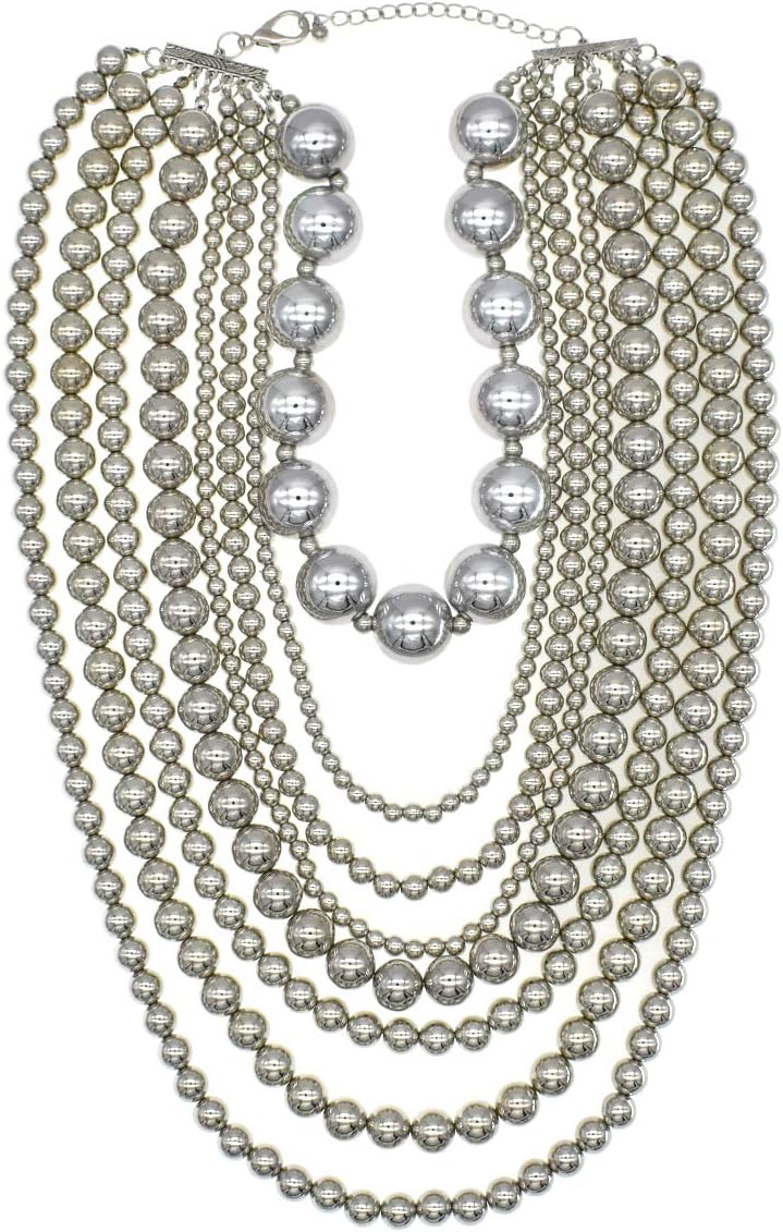 JNF Simulated Pearl Choker Necklace for Women Bridal Wedding Pearl Statement Necklace