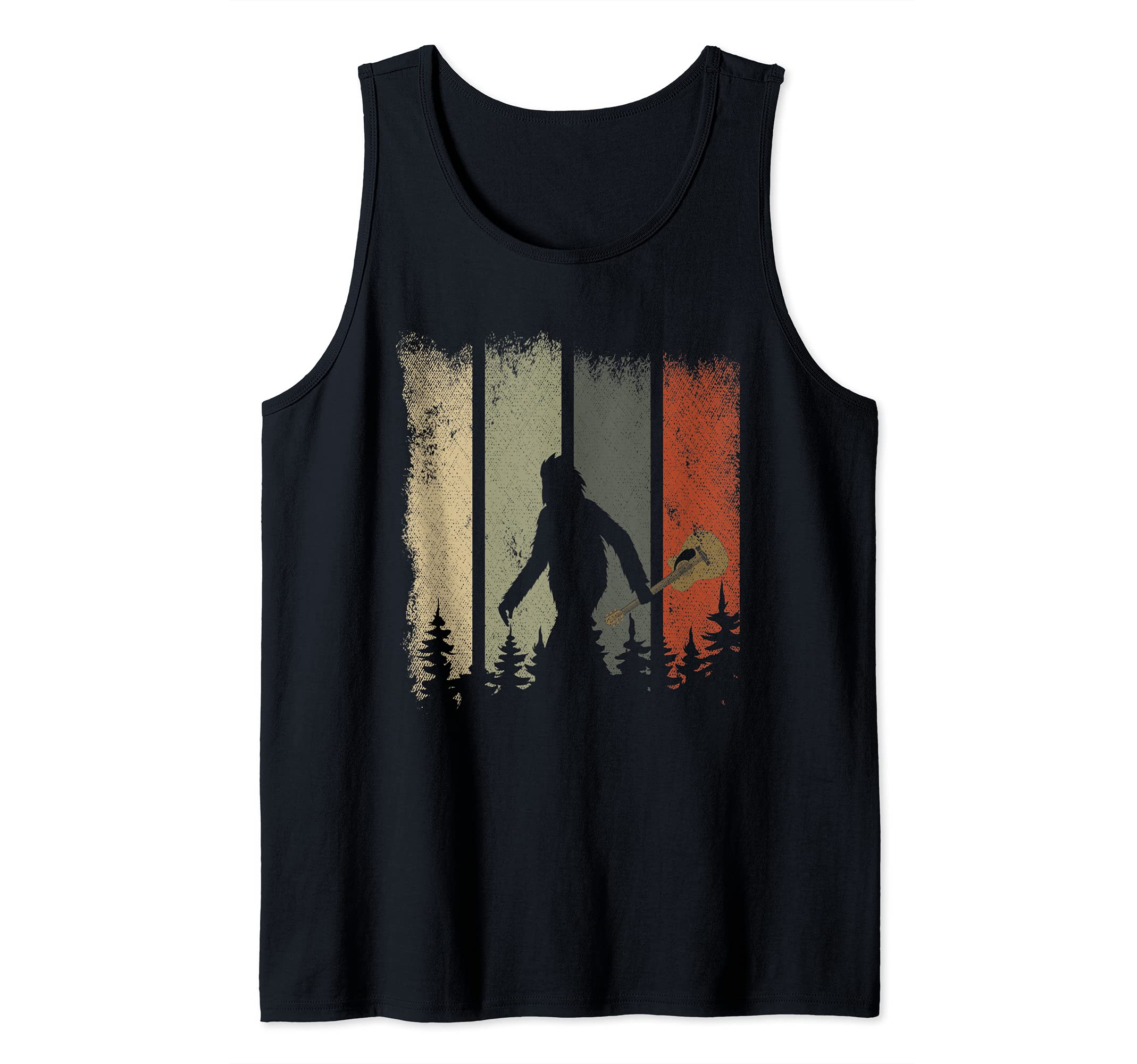 Funny Bigfoot Guitarist Sasquatch Guitar Player Retro Guitar Tank Top