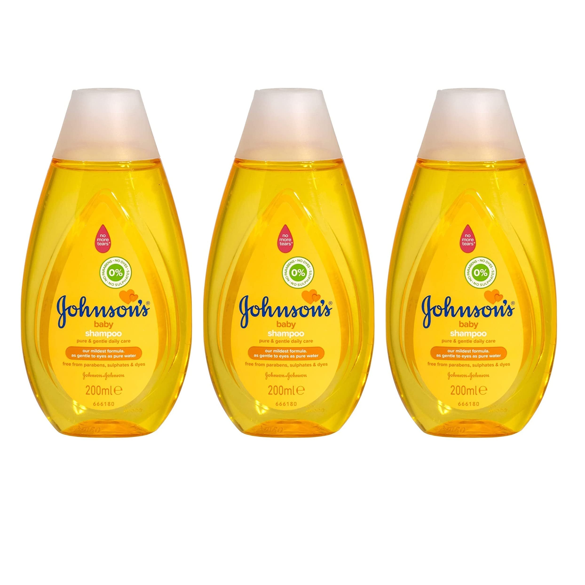 Johnson's Baby Shampoo 200 ml – Pure & Gentle Care – Pack of 3