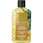 Hempz Body Wash - Original Floral & Banana - Hydrating for Sensitive Skin, Scented, Exfoliating with Shea Butter, Pure Hemp Seed Oil, and Algae for Sensitive Skin - 17 fl oz