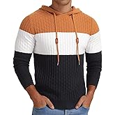 Askdeer Men's Pullover Sweater Long Sleeve Waffle Knitted Sweater Casual Soft Hoodie Pullover Sweaterwith Ribbing Edge Tan White Black