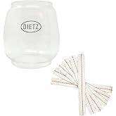 Light of Mine - Dietz #08 Air Pilot Oil Lantern Replacement Kit Including Globe and 100% Cotton 7/8" Wick Strips (Air Pilot)